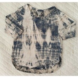 Hard Tail Forever Tie Dye Top Size Med Sheer Stretch Embroidered Mesh Back